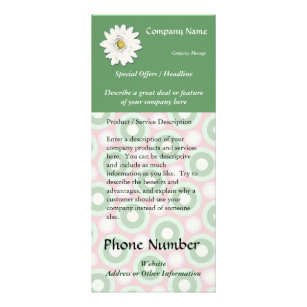 Custom Rack Card, Pink and Green Spa, Health, Hair Rack Card