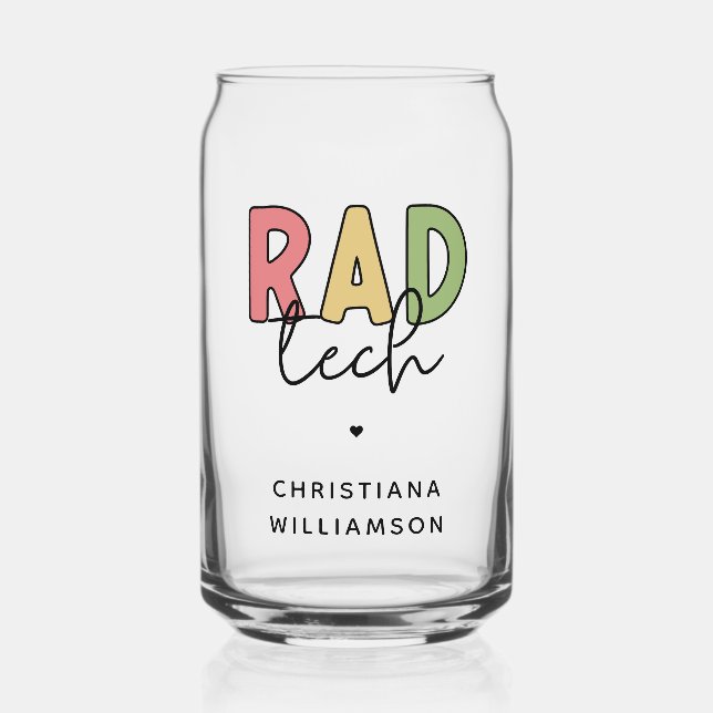 Custom Rad Tech Radiologic Technologist Radiology Can Glass (Front)