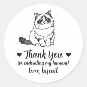 Custom Ragdoll Cat Wedding Favour Stickers