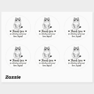 Custom Ragdoll Cat Wedding Favour Stickers