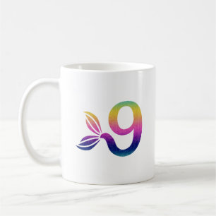 Custom Rainbow 9 Monogram Mug