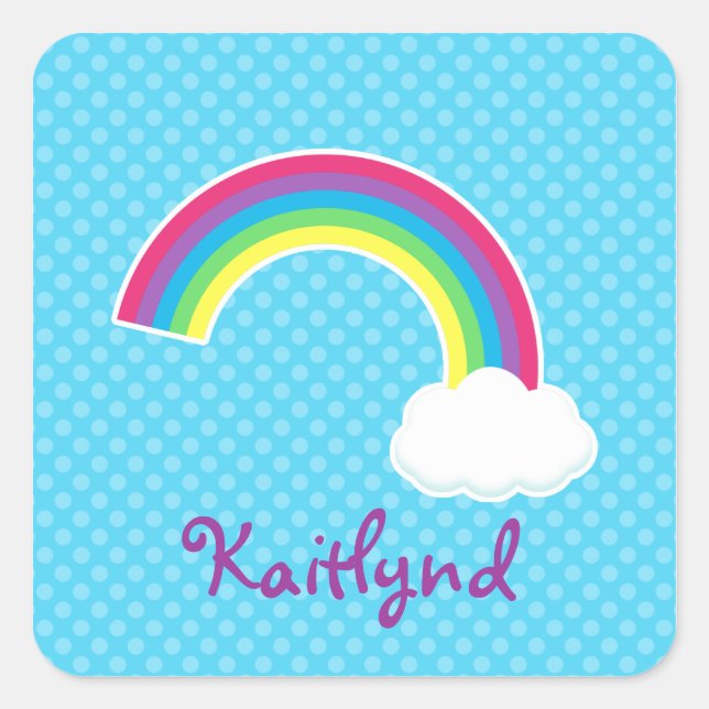 Custom Rainbow and Cloud Book Labels (Front)