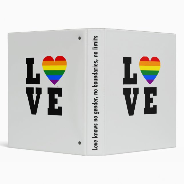 Custom Rainbow Binder - Stacked Love Print 3-Ring (Background)