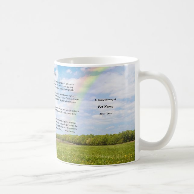Custom Rainbow Bridge Mug, MALE Dog Coffee Mug (Right)
