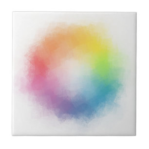 Custom Rainbow Colours Abstract Elegant Template Tile