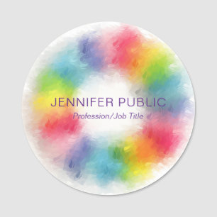 Custom Rainbow Colours Modern Elegant Template Name Tag