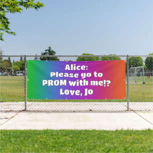 Custom Rainbow Colours Prom Banner