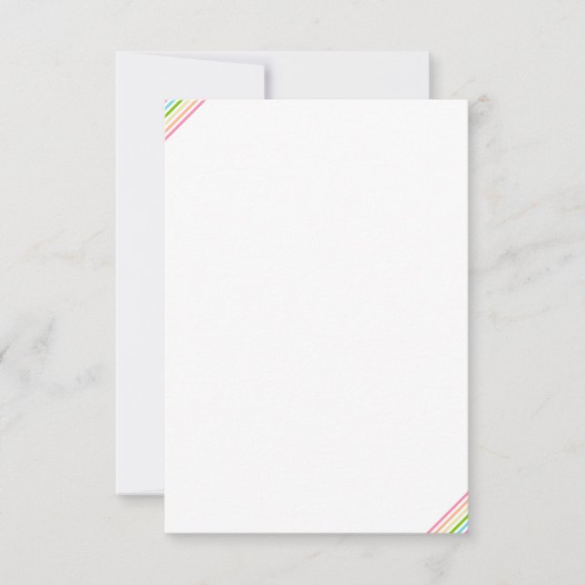 Custom Rainbow Colours Stripe Modern Blank Templat Card (Front)
