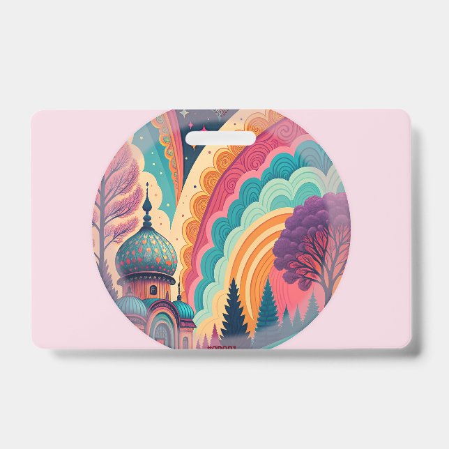 Custom Rainbow Dome Badge Pink (Front)
