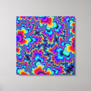 Custom Rainbow Fractal Canvas Art