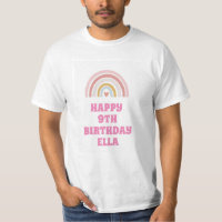 CUSTOM RAINBOW HAPPY BIRTHDAY GRAPHIC T-SHIRT 