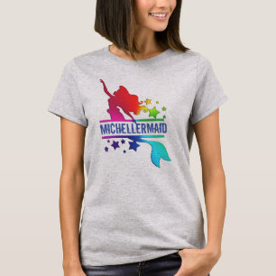 custom rainbow monogram mermaid name shirt design