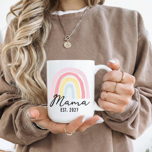 Custom Rainbow Mug Gift for Mom, New Mom or Mother
