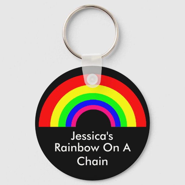 CUSTOM Rainbow On A Chain Keychain (Front)