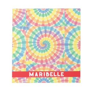 Custom Rainbow Psychedelic Retro Tie Dye Notepad