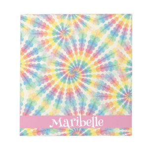 Custom Rainbow Psychedelic Retro Tie Dye Notepad