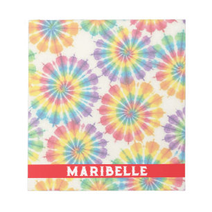 Custom Rainbow Psychedelic Retro Tie Dye Notepad