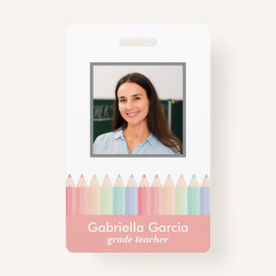 Custom Rainbow School Teacher ID badge