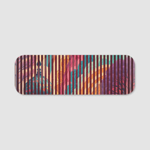 Custom Rainbow Stripes Classic Name Tag