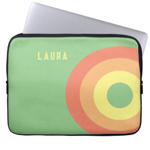 Custom Rainbow Target Laptop Bag – green, Peach 