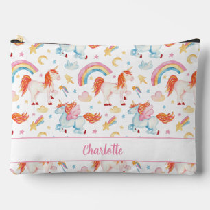 Custom Rainbows and Unicorns - Large Accessory Pouch