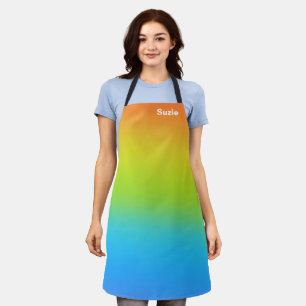 Custom Ranbow Chef  Baker Personalized Name Apron