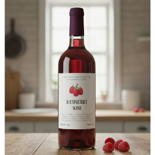 Custom Raspberry Wine Bottle Label
