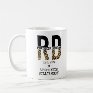 Custom RD Registered Dietician Cheetah Print Coffee Mug