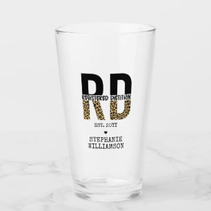 Custom RD Registered Dietician Cheetah Print Glass