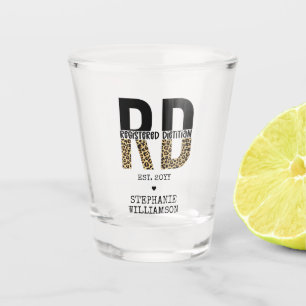 Custom RD Registered Dietician Cheetah Print Shot Glass