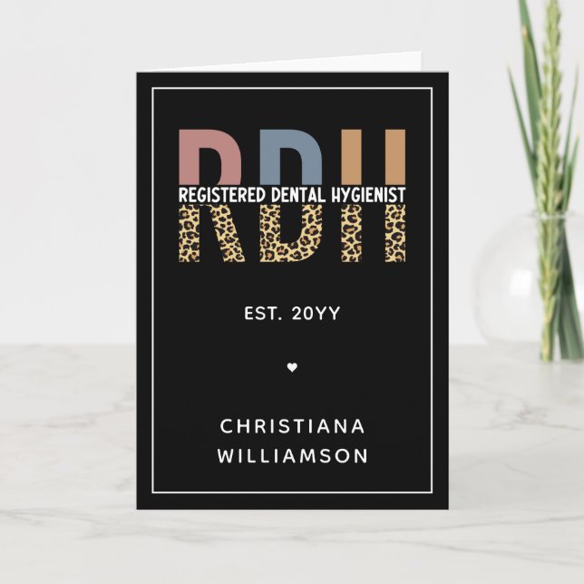 Custom RDH Registered Dental Hygienist Gifts Card (Front)