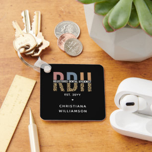 Custom RDH Registered Dental Hygienist Gifts Keychain
