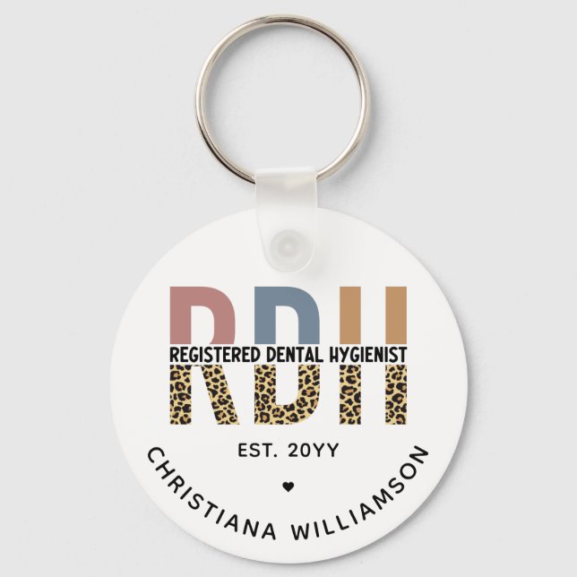 Custom RDH Registered Dental Hygienist Gifts Keychain (Front)
