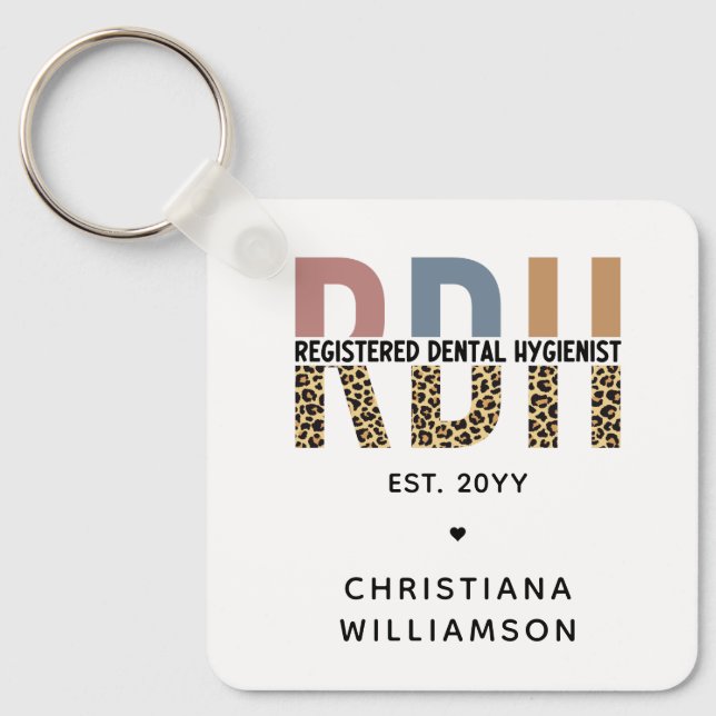 Custom RDH Registered Dental Hygienist Gifts Keychain (Front)