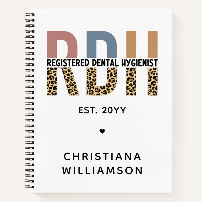 Custom RDH Registered Dental Hygienist Gifts Notebook (Front)