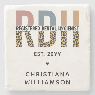 Custom RDH Registered Dental Hygienist Gifts Stone Coaster