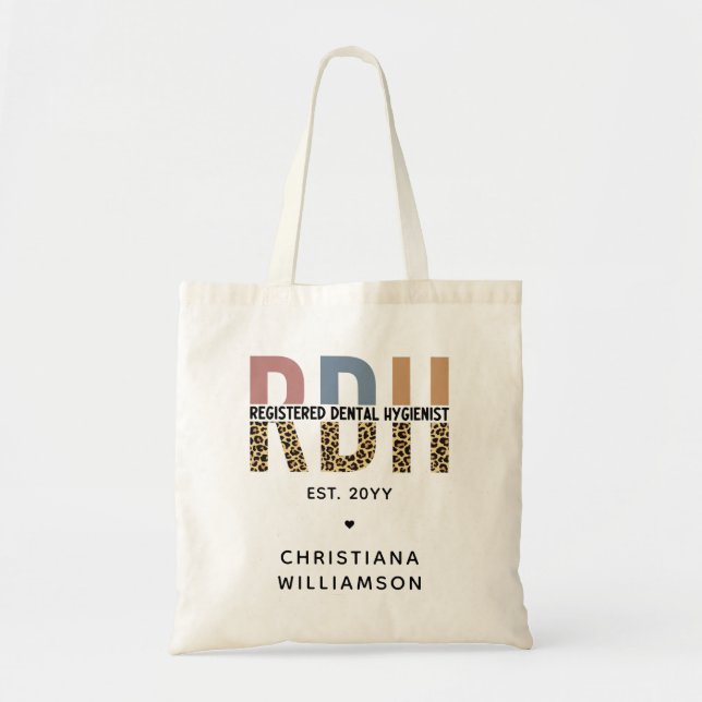 Custom RDH Registered Dental Hygienist Gifts Tote Bag (Front)
