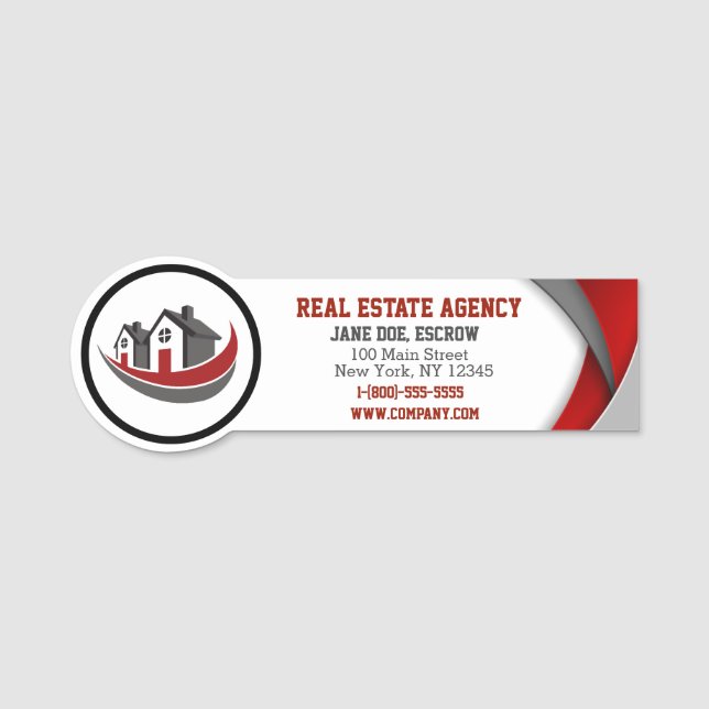Custom Real Estate Agency Classic Name Tag (Front)