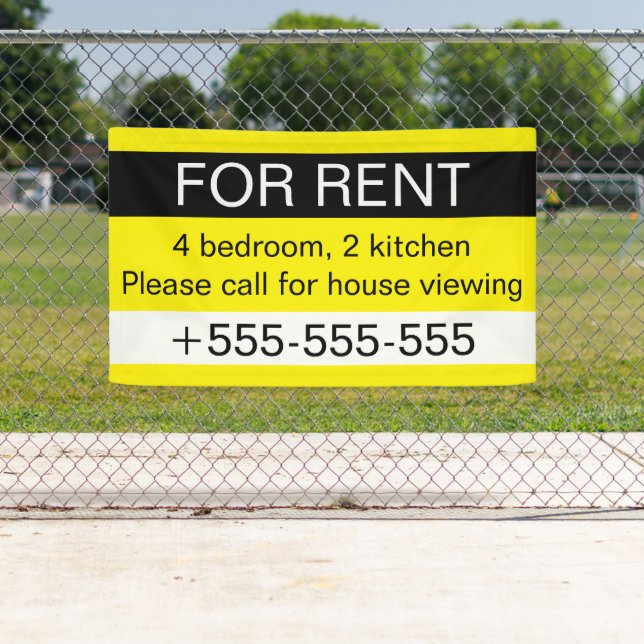 Custom Real Estate Agency For Rent Phone Number Banner (Insitu)