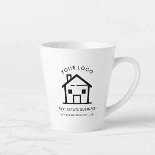 Custom Real Estate Agent Business Logo Promotional Latte Mug