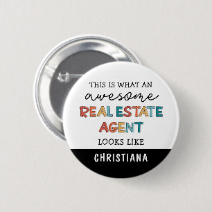Custom Real Estate Agent Funny Awesome Realtor 2 Inch Round Button