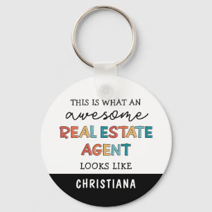 Custom Real Estate Agent Funny Awesome Realtor Keychain