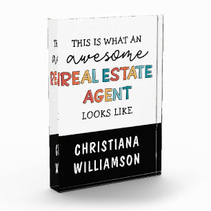 Custom Real Estate Agent Funny Awesome Realtor Photo Block