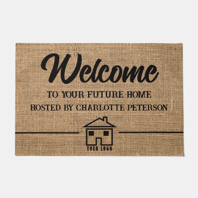 Custom Real Estate Agent Realtor Open House Doormat (Front)
