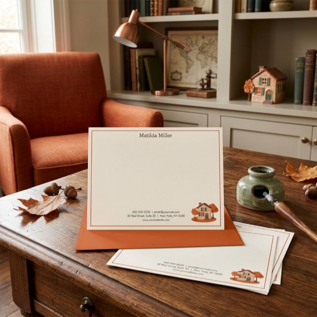 Custom Real Estate Autumn House Note Card (Creator Uploaded)