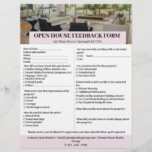 Custom Real Estate Broker Open House Feedback Form Flyer