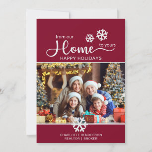 Custom Real Estate Business Photo Christmas Holiday Card