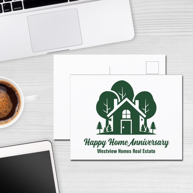 Custom Real Estate Company Green Forest House Postcard (Creator Uploaded)