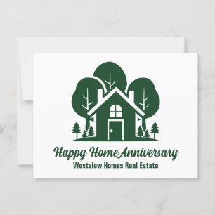Custom Real Estate Company Green Forest House Postcard