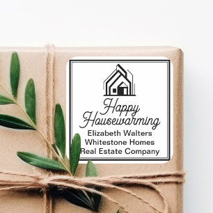 Custom Real Estate Company Logo Elegant Realtor Square Sticker